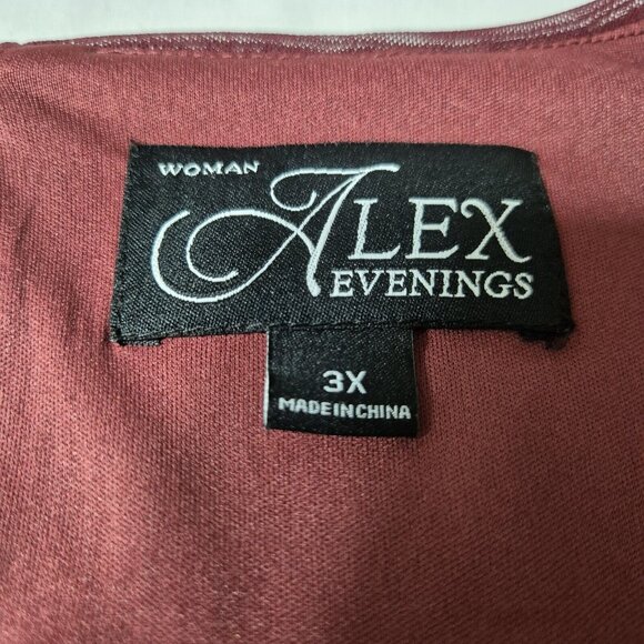 Alex Evenings Women's Size 3X Red Sequined Cowl Neck Blouse Tunic Top Plus 46 - Picture 11 of 14
